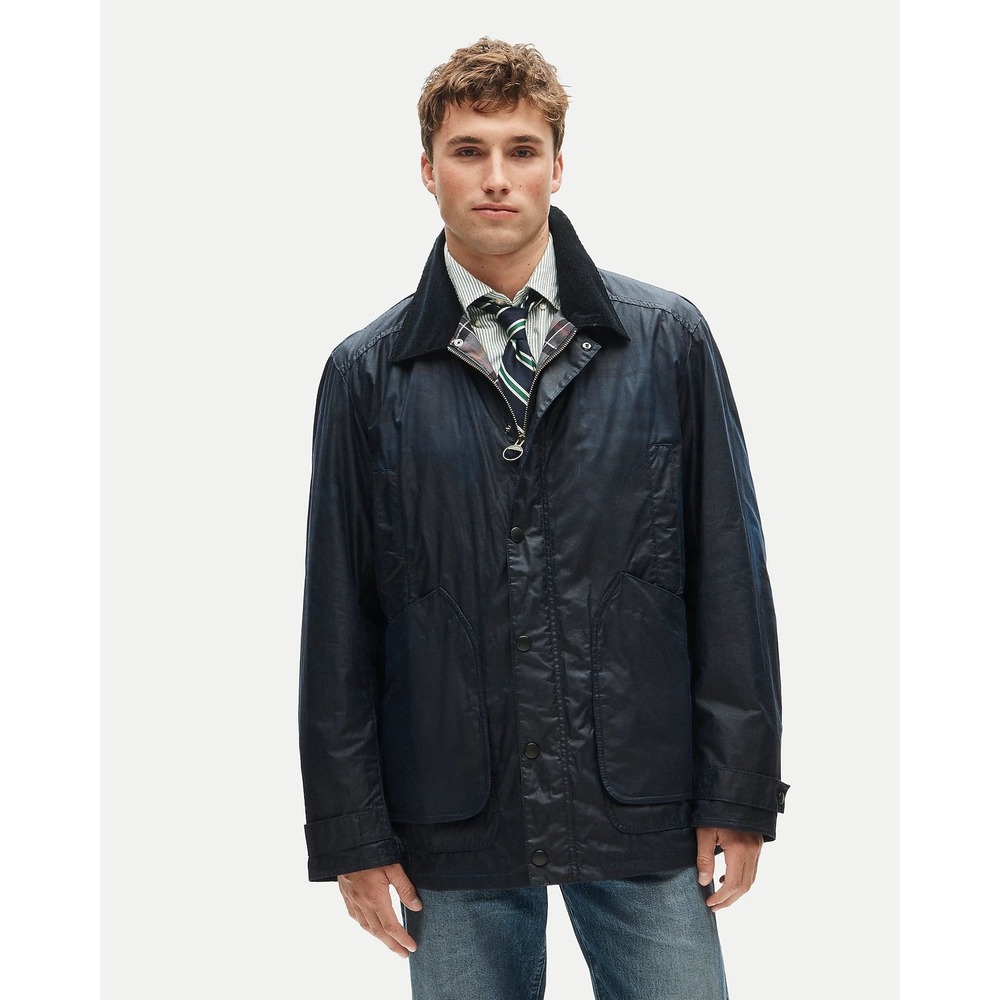 Barbour X J.Crew Mens MEDIUM Barn Jacket Navy Blue Waxed Cotton K7599 NEW